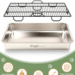 Waggle Steel Dog Toilet | Stainless steel base | Antibacterial and deodorizing