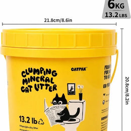 CATPAK 6kg cat litter tub dimensions 21.8 by 20.8 cm