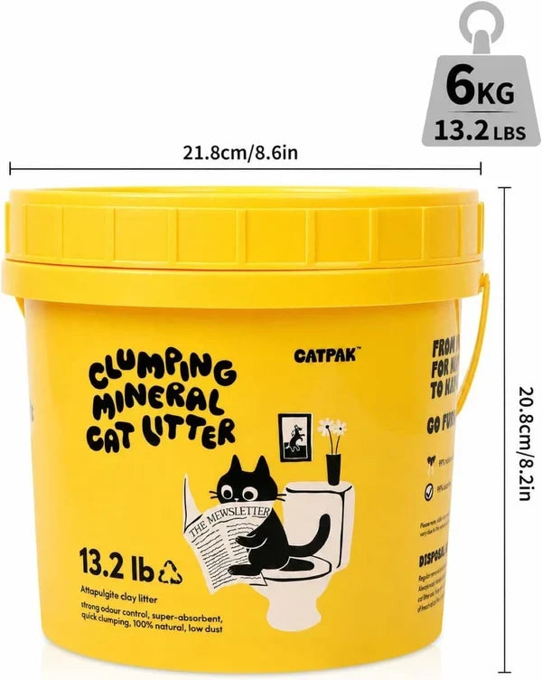 CATPAK 6kg cat litter tub dimensions 21.8 by 20.8 cm