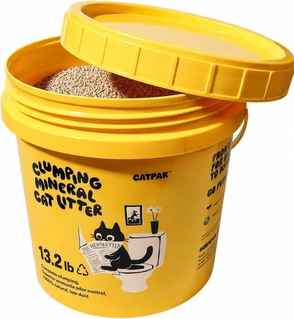 CATPAK 6kg cat litter tub with lid open showing litter