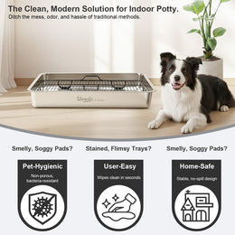 Waggle Steel Dog Toilet | Stainless steel base | Antibacterial and deodorizing